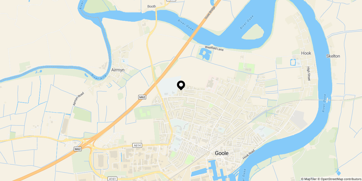 Approximate location of Wells Grove, Goole, DN14 6RN