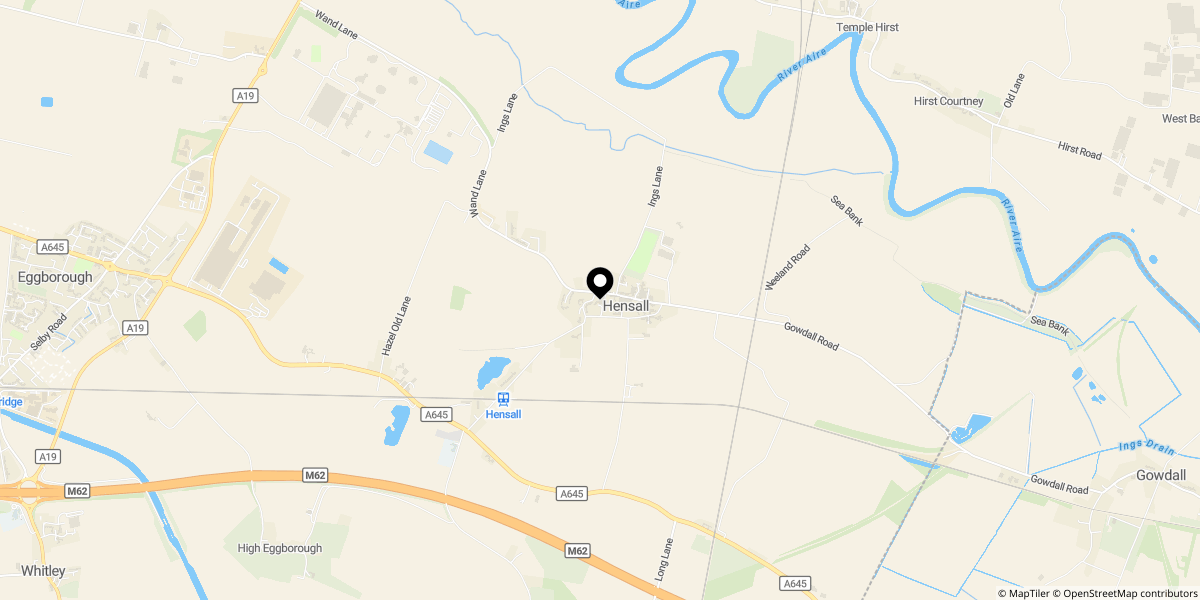 Approximate location of Orchard Way, Hensall, Goole, DN14 0RT
