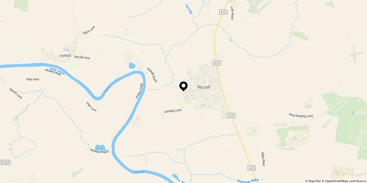 Approximate location of The Hawthorns, Riccall, York, YO19 6NZ