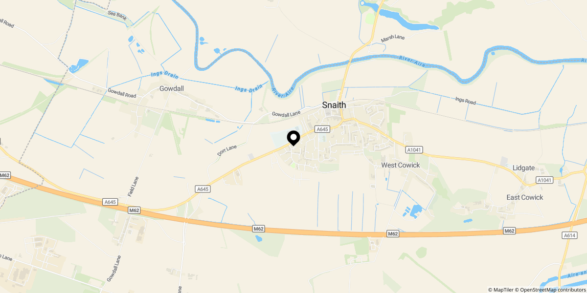 Approximate location of Calder Drive, Snaith, Goole, DN14 9TD