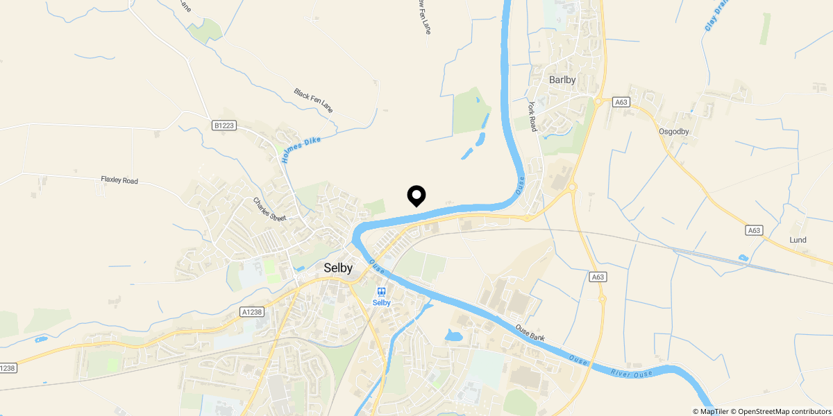 Approximate location of Olympia Crescent, Selby, YO8 5AG