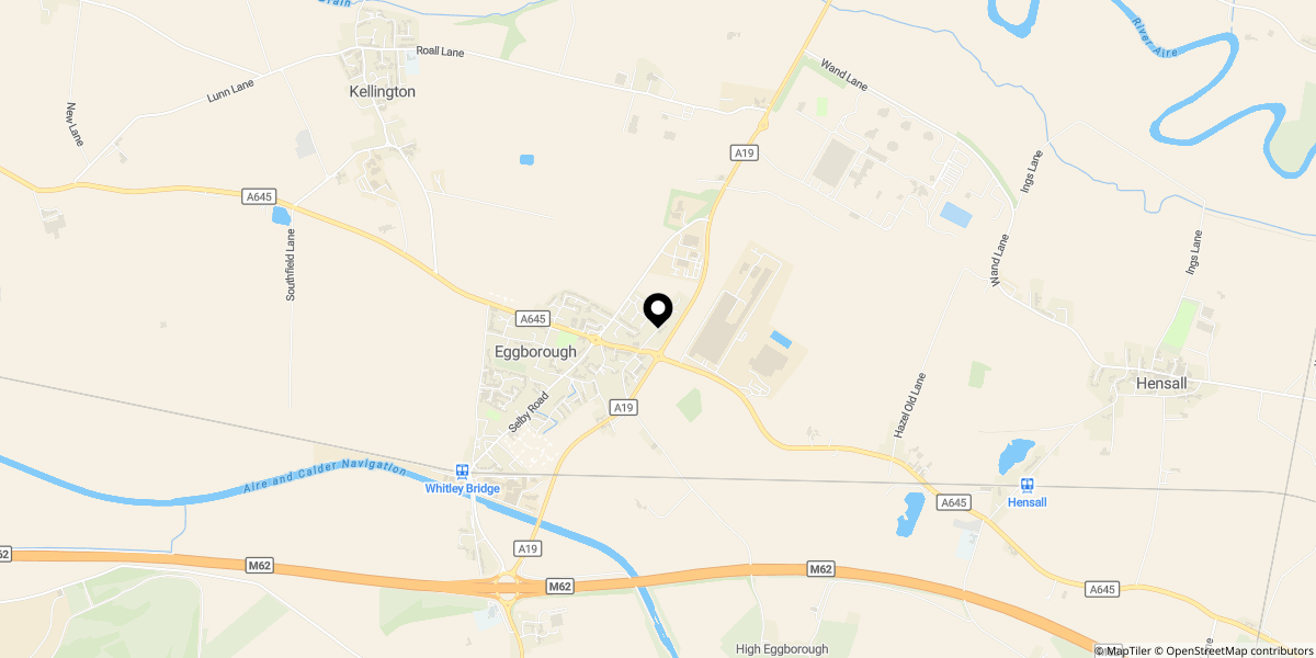 Approximate location of The Hedgerows, Eggborough, DN14 0PQ